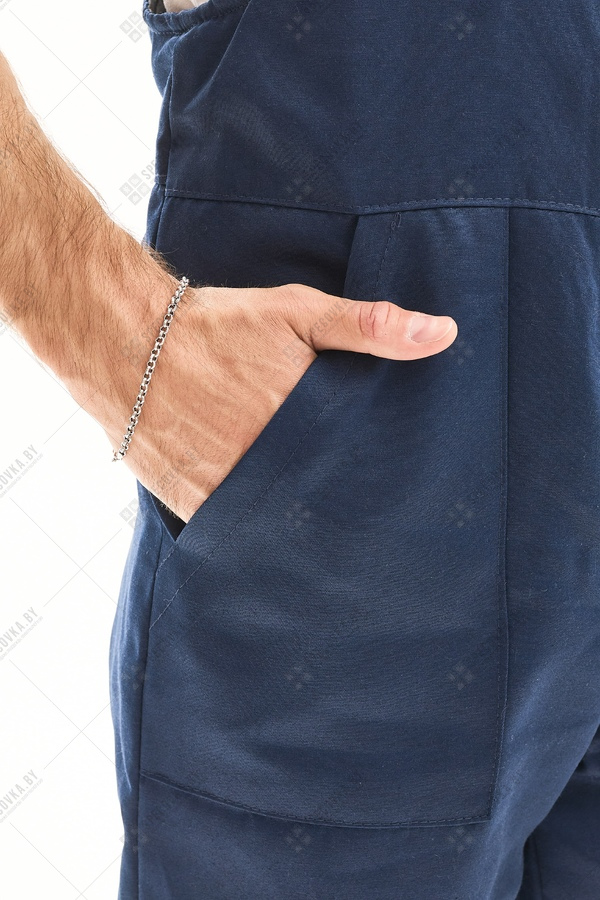 Полукомбинезон утепленный, синий, 35% ХБ/65% ПЭ